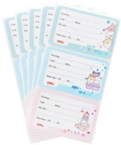 Nhãn Vở Học Sinh 3 Ô - Deli CA903 (15 Nhãn)