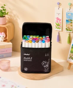 Bộ 48 màu bút marker gốc cồn Ohuhu Honolulu B hai đầu Brush Fine